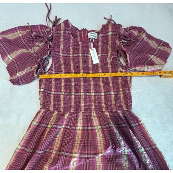 Damson Madder Becca Removable Sleeve Midi Dress Sz  16 Pink 100% Organic Cotton - Picture 7 of 9